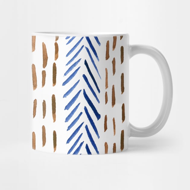 Abstract herringbone pattern - brown and blue by wackapacka